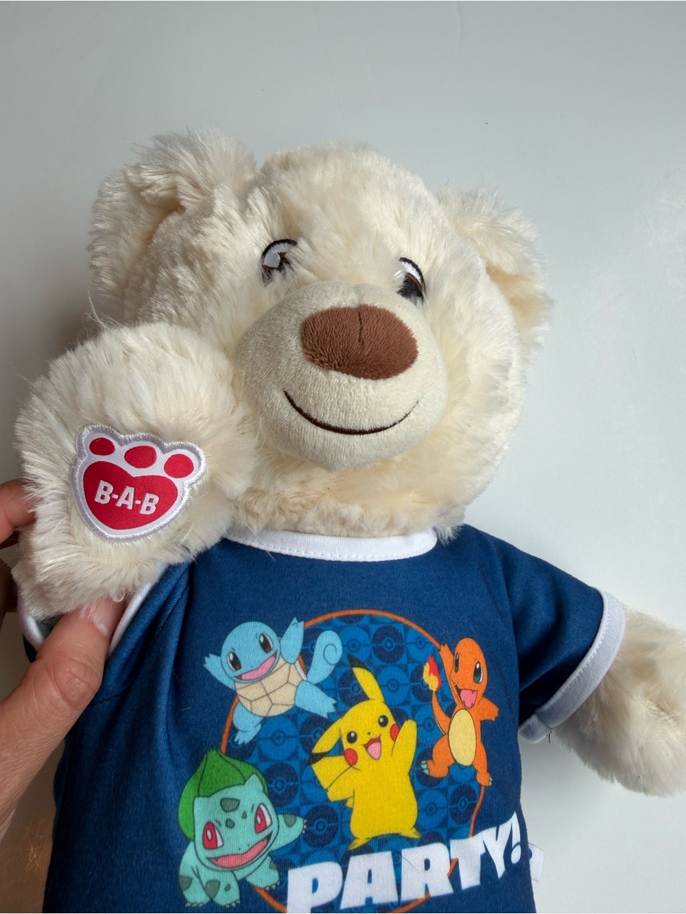 Plush Build A Bear with Blue Pokémon Tee - Cream